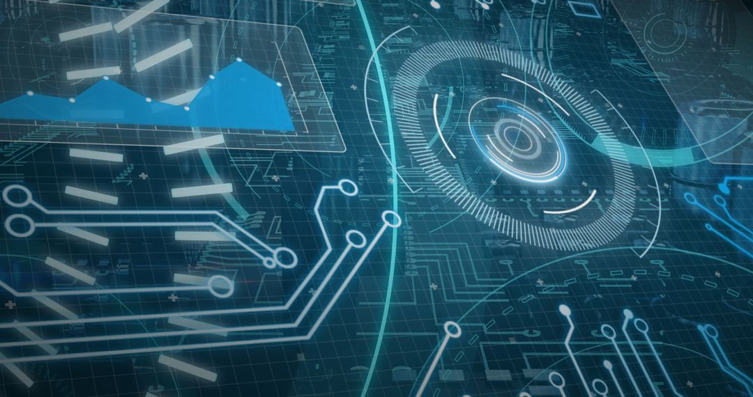 Futuristic Global Digital Interface with Circuit Connections