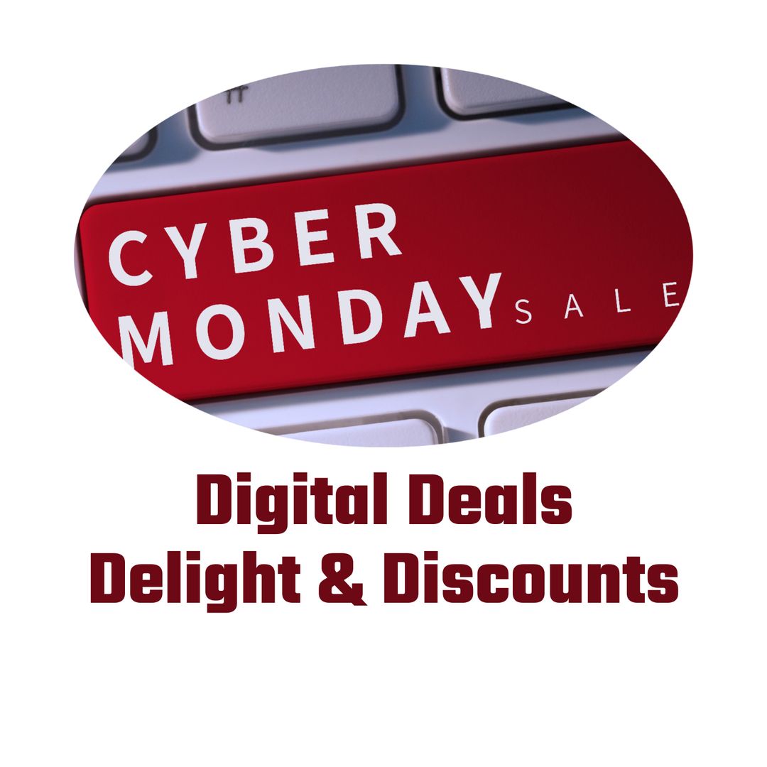 Cyber Monday Sale Promotion with Bold Digital Text
