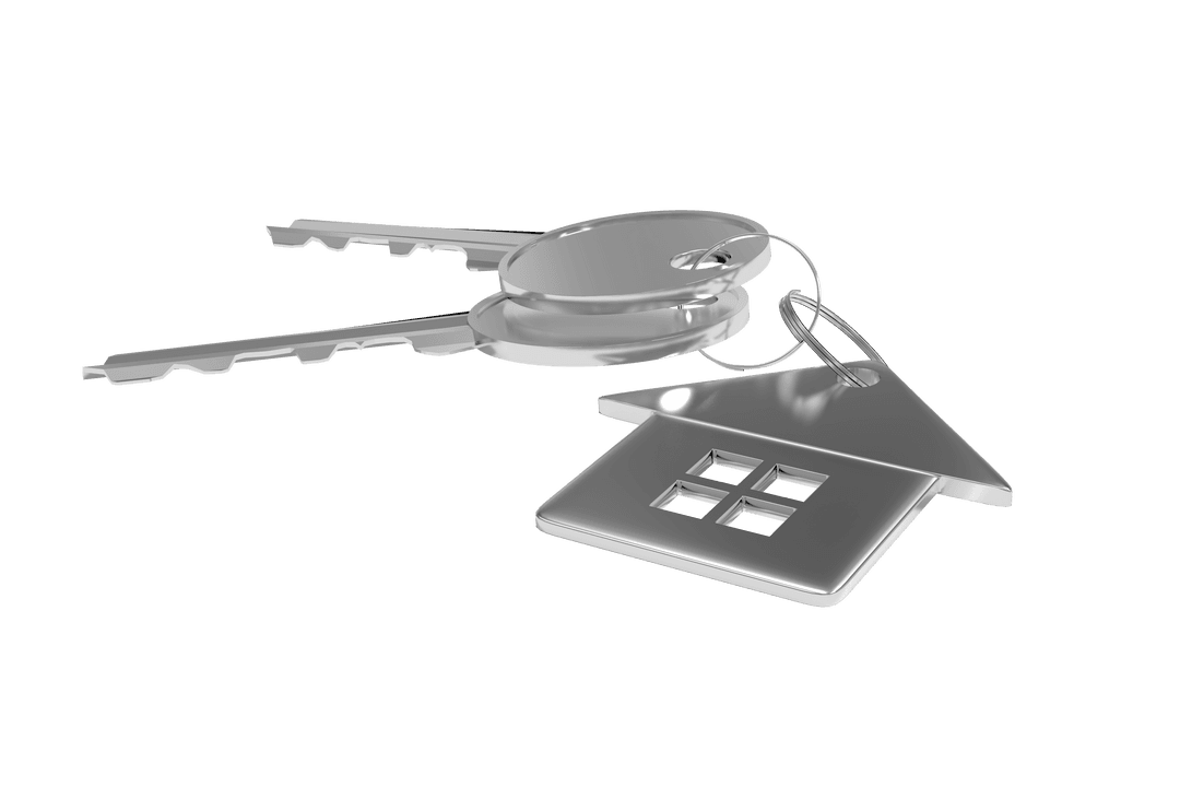 Transparent Keys with House Keychain Symbolizes Home Ownership