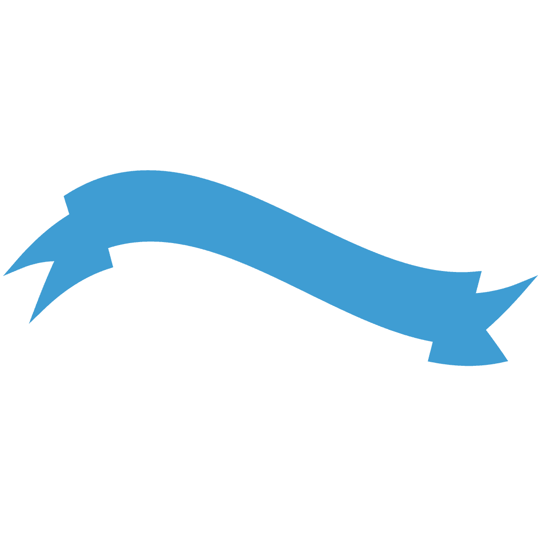 Blue Ribbon Banner with Transparent Background for Text