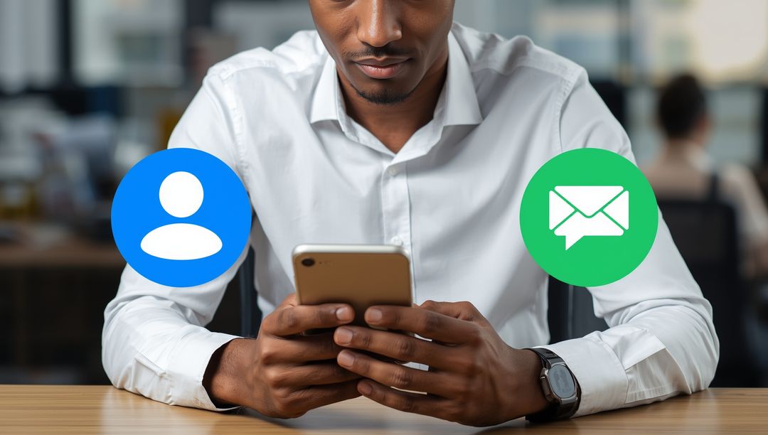 Focused Professional Engaging with Digital Communication on Smartphone