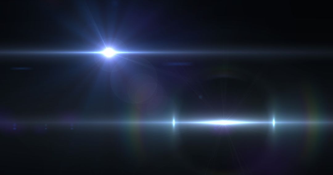 Mystical Blue Lens Flare Effect with Glowing Light Rays