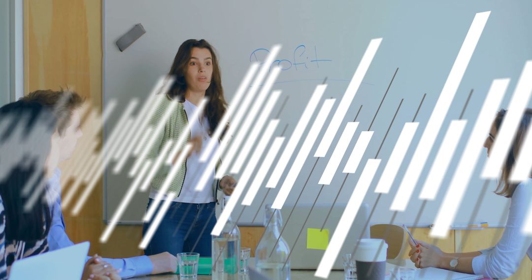 Dynamic Data Presentation in Modern Office Meeting