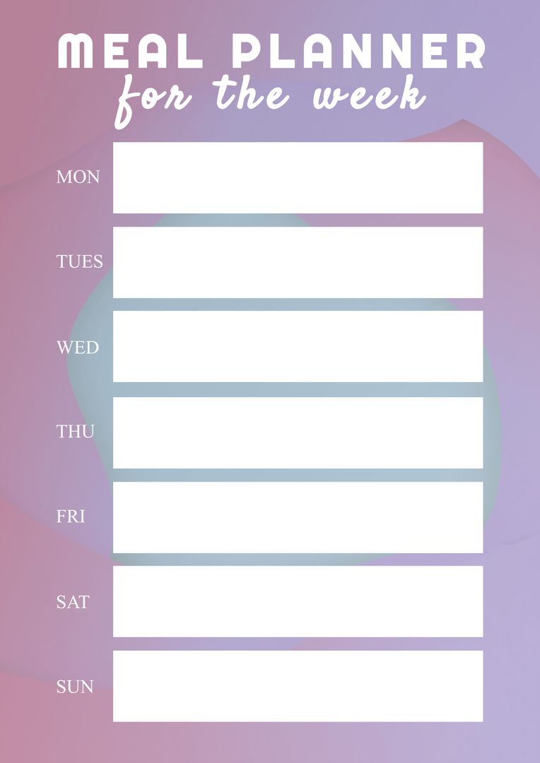 Weekly Meal Planner Template on Purple Background - Download Free Stock Templates Pikwizard.com