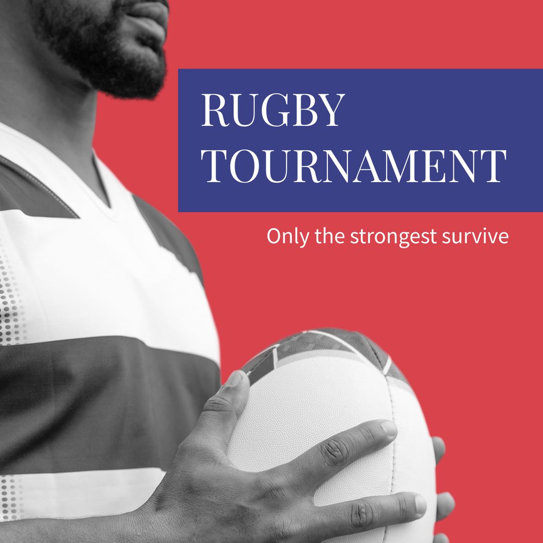 Rugby Player Holding Ball During Tournament - Download Free Stock Templates Pikwizard.com