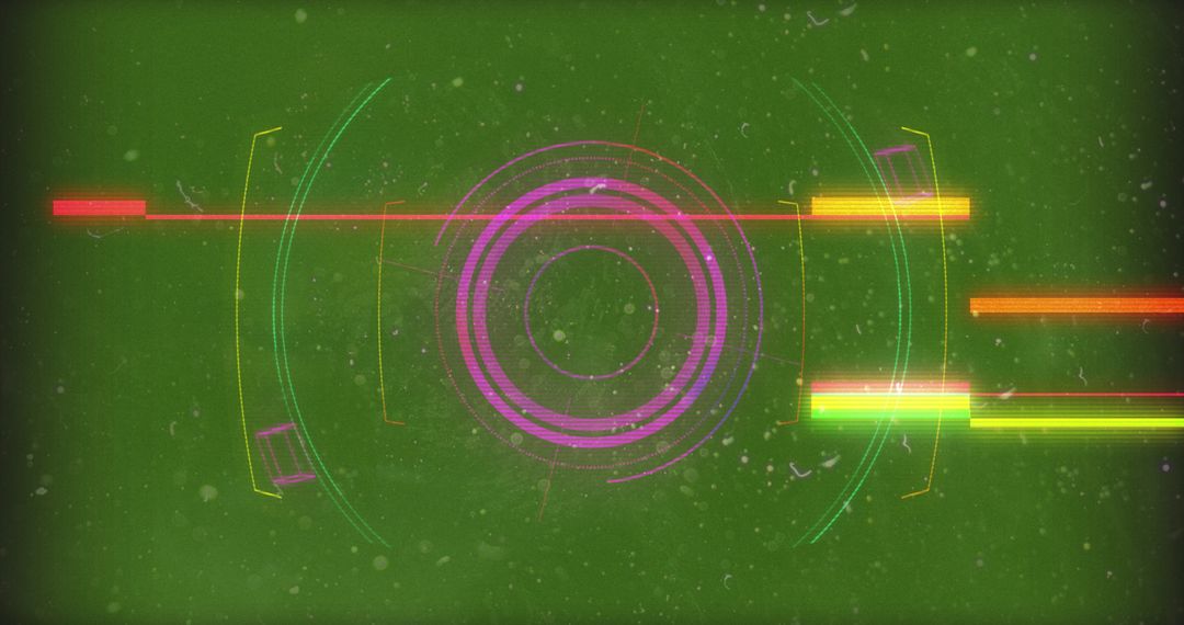 Futuristic Digital HUD Interface with Glowing Lines and Circles