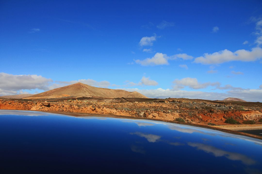 Majestic Mountain Reflection in Tranquil Waters Against Clear Blue Sky - Free Images, Stock Photos and Pictures on Pikwizard.com