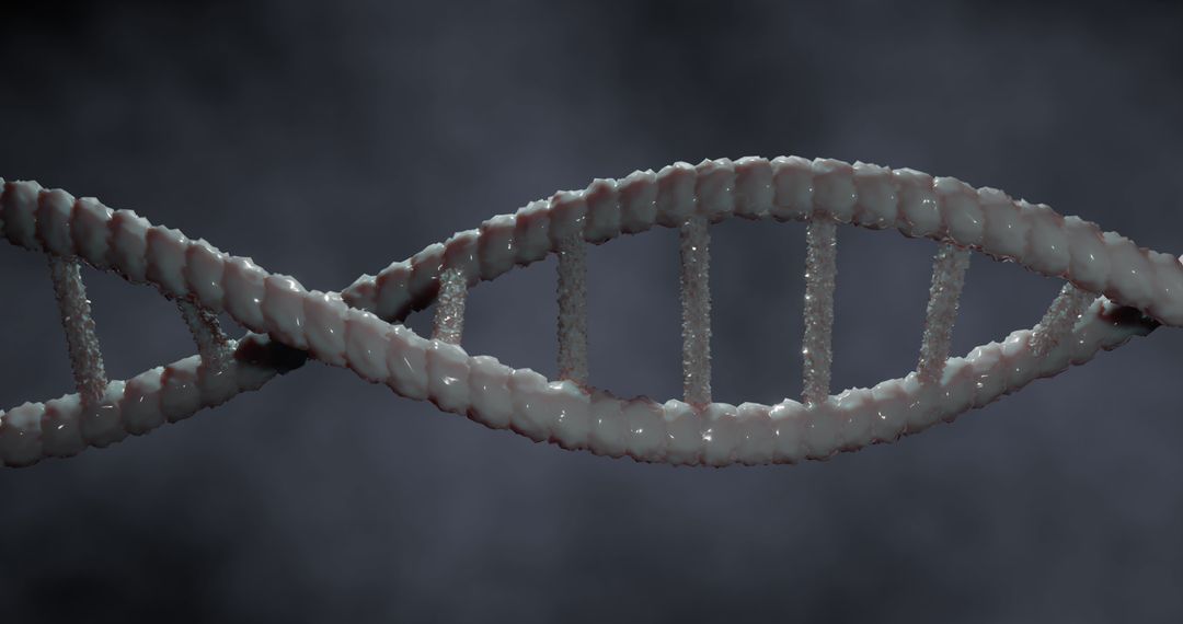 Spinning 3D DNA Strand in Macro View for Scientific Concepts