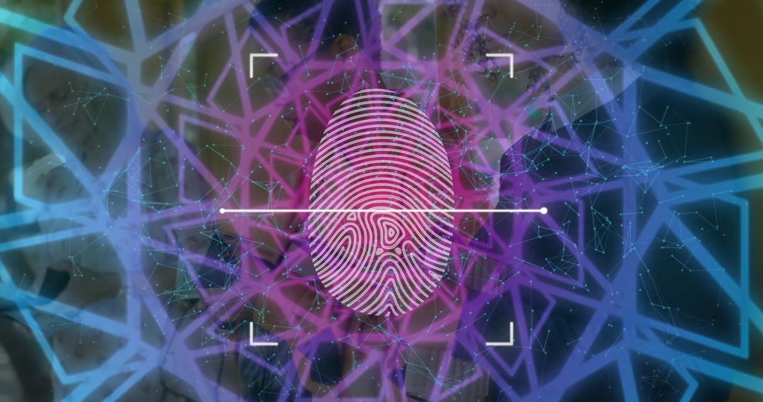 Digital Fingerprint Scan in Futuristic Security Interface