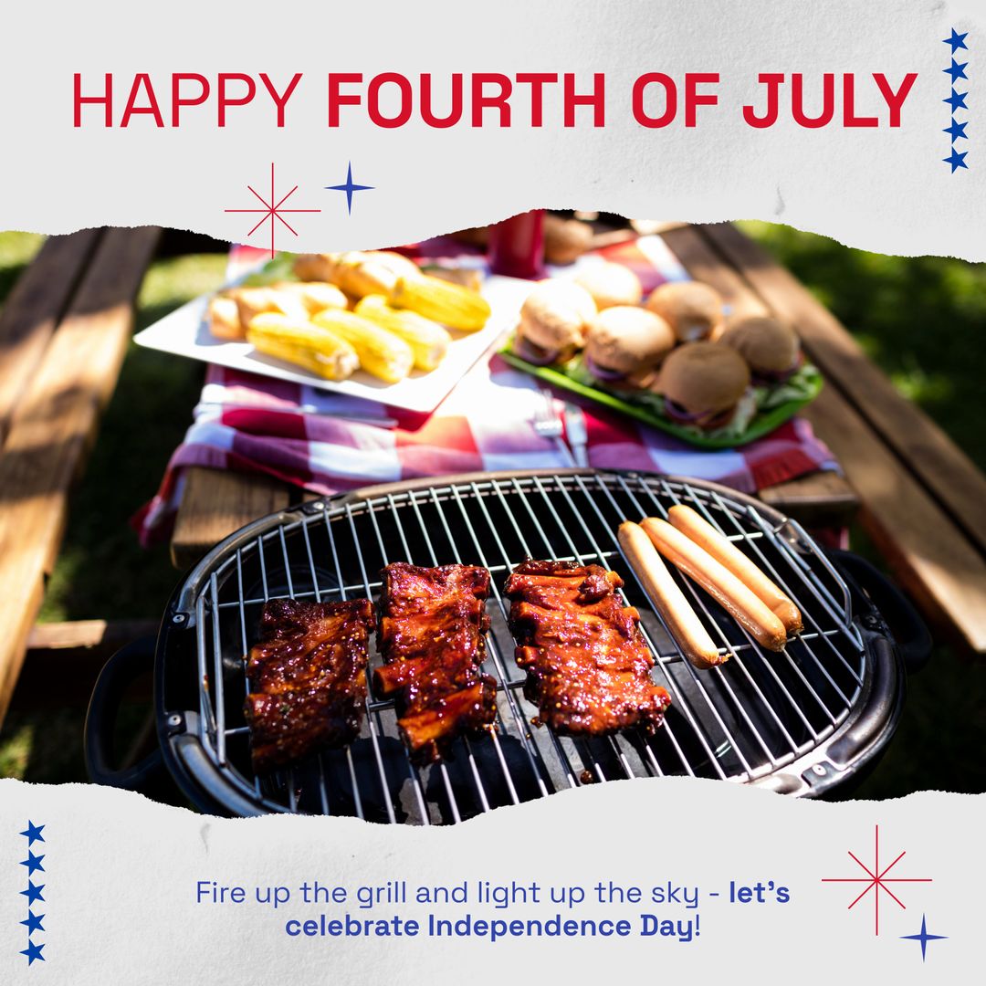 Fourth of July Barbecue Celebration with Grilled Foods