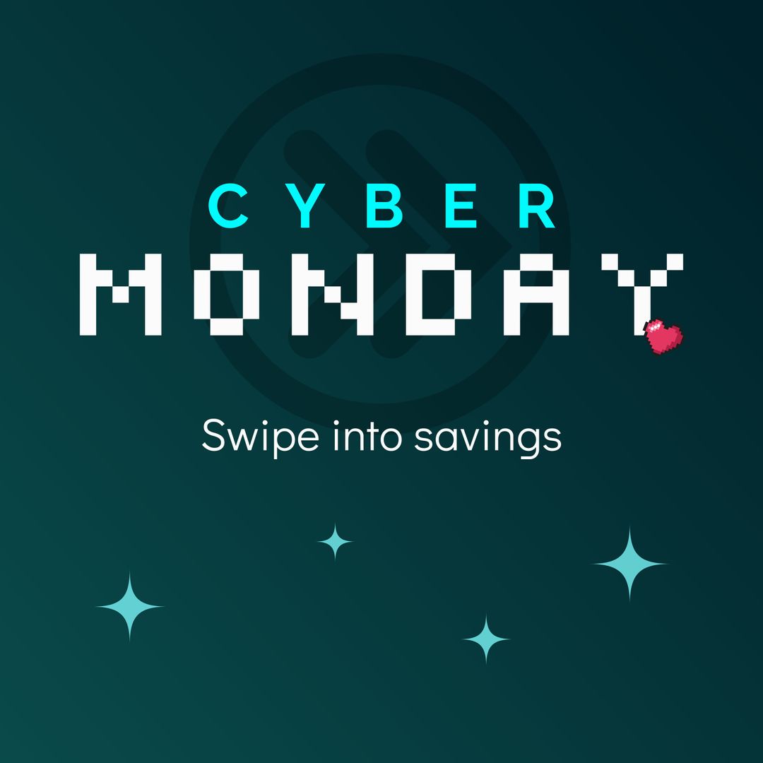 Cyber Monday Shopping Promo with Digital Aesthetic