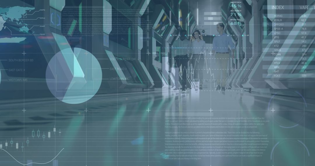 Business Team Analyzing Global Financial Data Using Advanced Technology