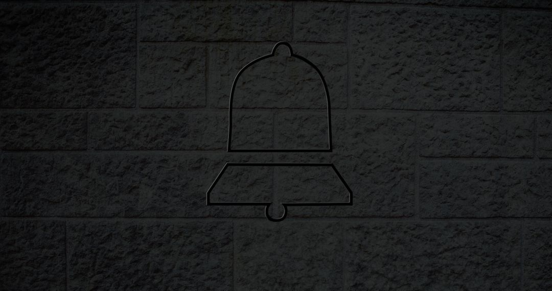 Glowing Neon Bell Icon on Brick Wall for Communication Concept - Free Images, Stock Photos and Pictures on Pikwizard.com