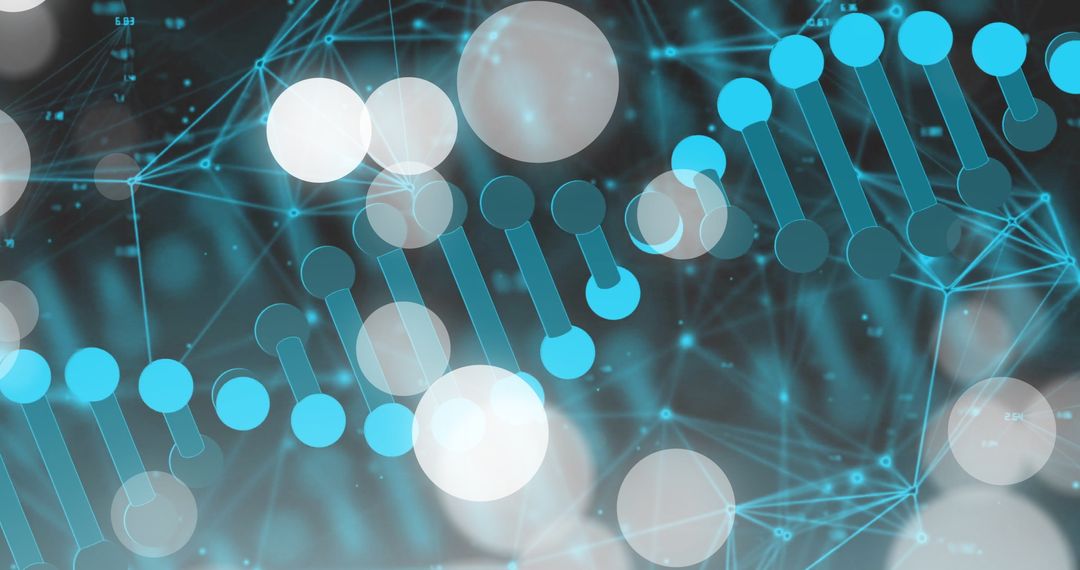 Abstract Digital DNA Strand with Bokeh Effect
