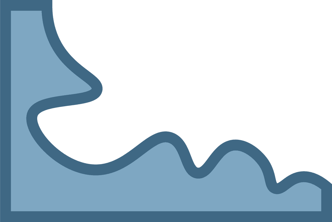 Modern Abstract Blue Shapes on Transparent Background