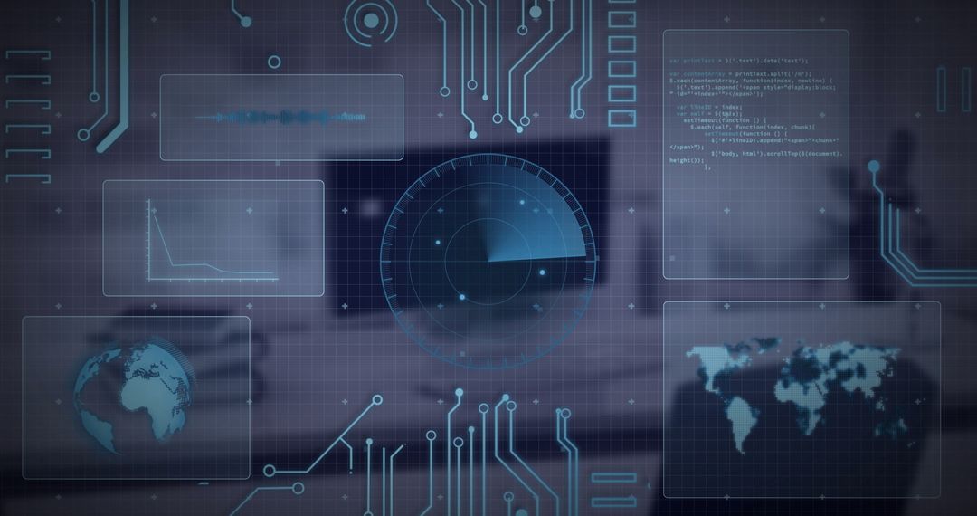 digital global data interface with futuristic elements - Free Images, Stock Photos and Pictures on Pikwizard.com