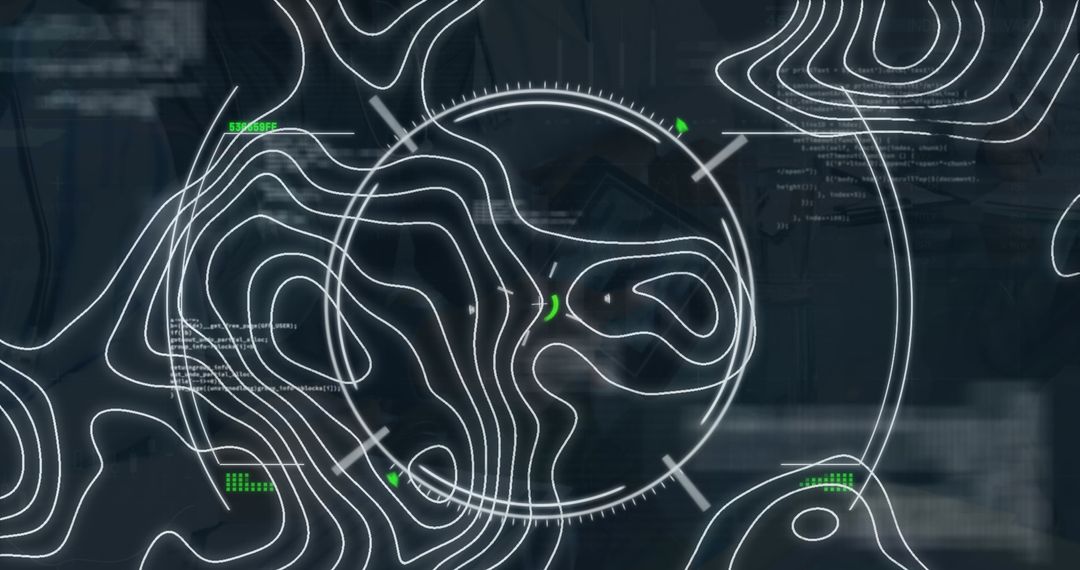 Digital Interface with Organic Shapes and Data Streams