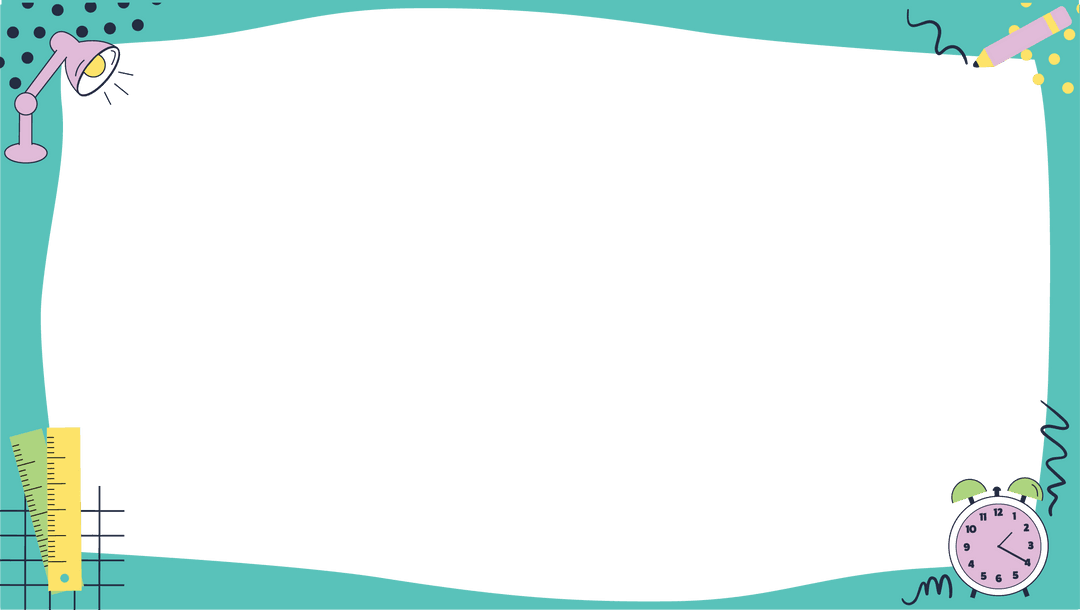 Playful Educational Design Frame with Stationery Transparent Background