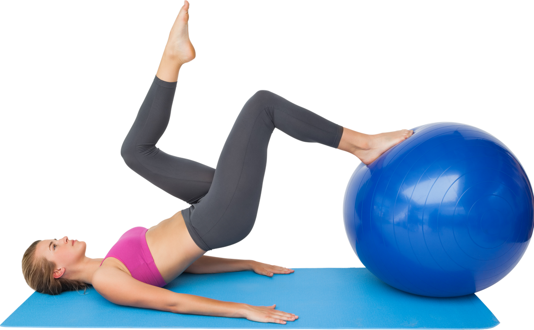 Woman Exercising with Fitness Ball Transparent Background - Download Free Stock Images Pikwizard.com