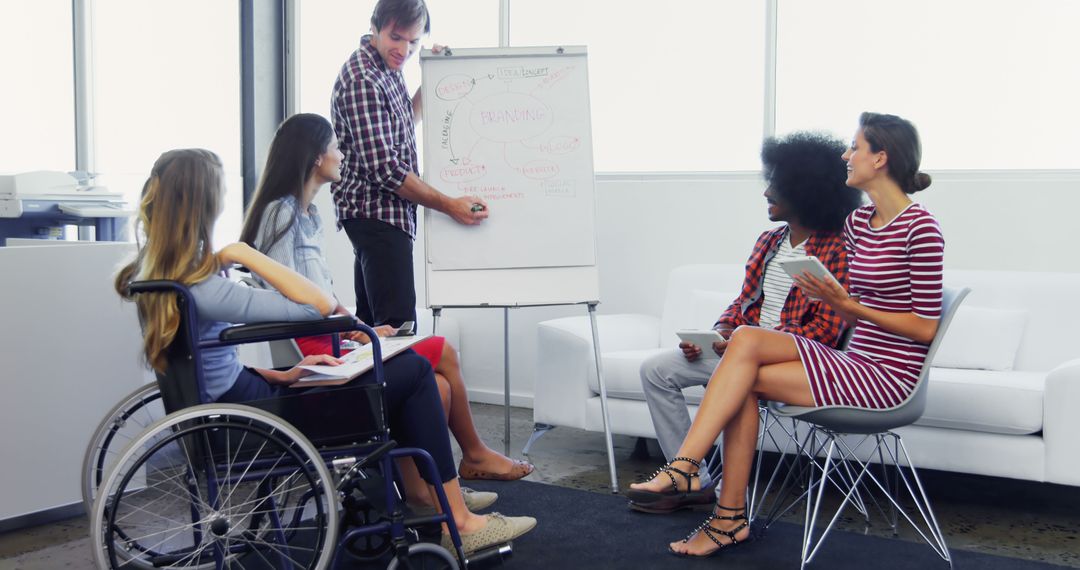 Diverse Team Collaborating in Inclusive Workplace Meeting