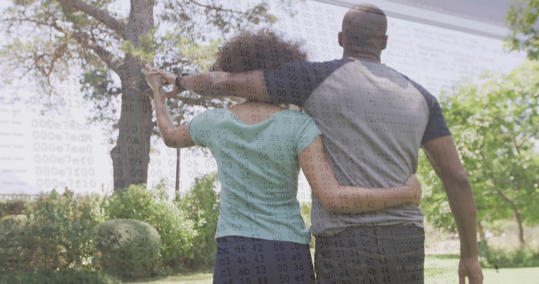 Couple Practicing Golf Swing in Sunny Backyard Setting