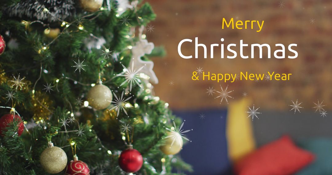 Festive Christmas Tree with Season's Greetings Design