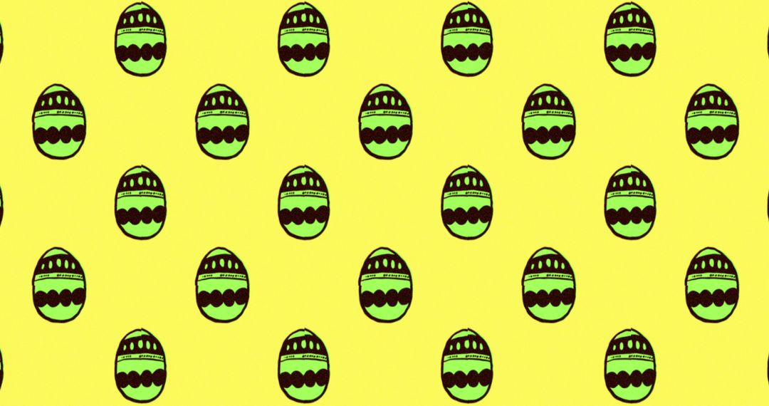 Seamless Easter Eggs Pattern on Bright Yellow Background
