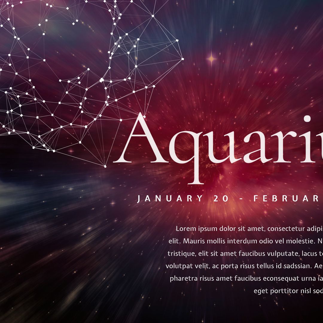 Aquarius Constellation with Cosmic Backdrop for Astrology Promotions - Download Free Stock Templates Pikwizard.com