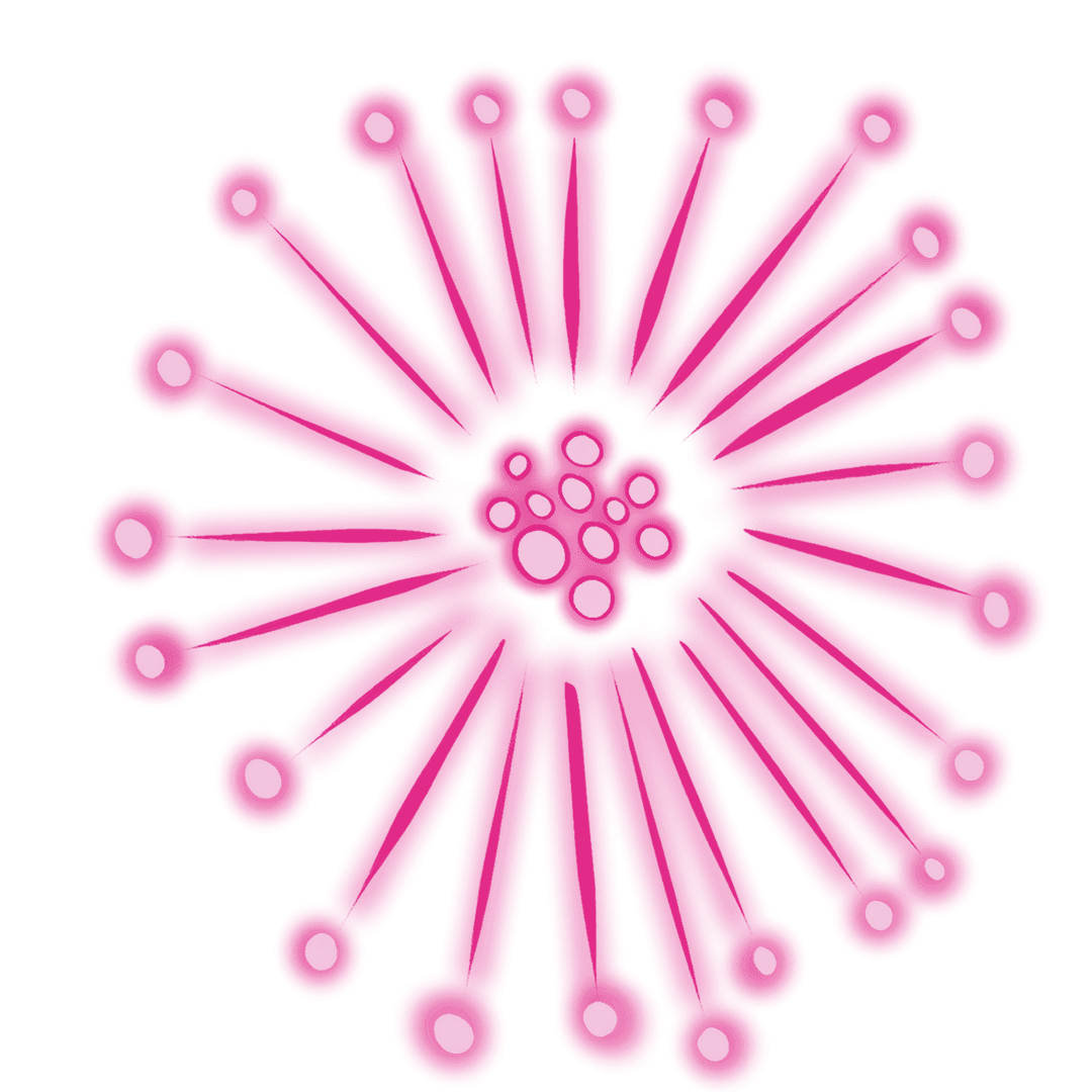 Vibrant Radial Burst with Transparency in Bright Pink