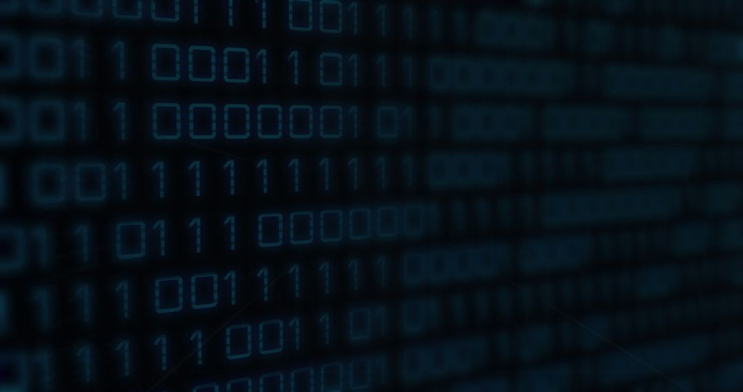 Abstract Binary Code on Dark Screen: Digital Technology Concept