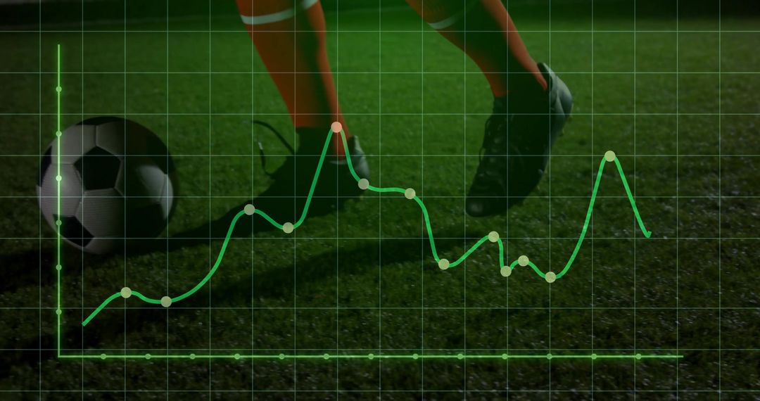Soccer performance analytics overlay tracking player movement and ball control on turf