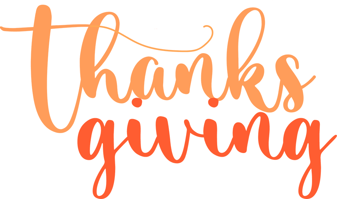 Stylish Thanksgiving Brushstroke Transparent Typographic Art