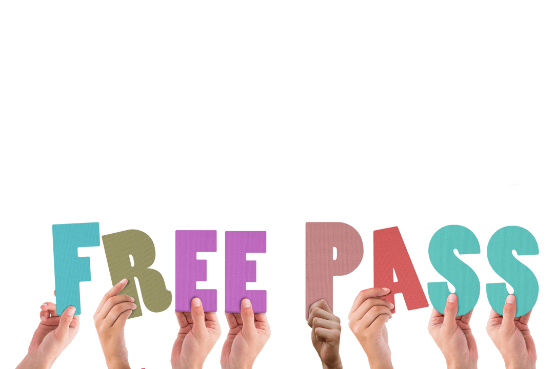 Hands Holding Up Signs on Transparent Background