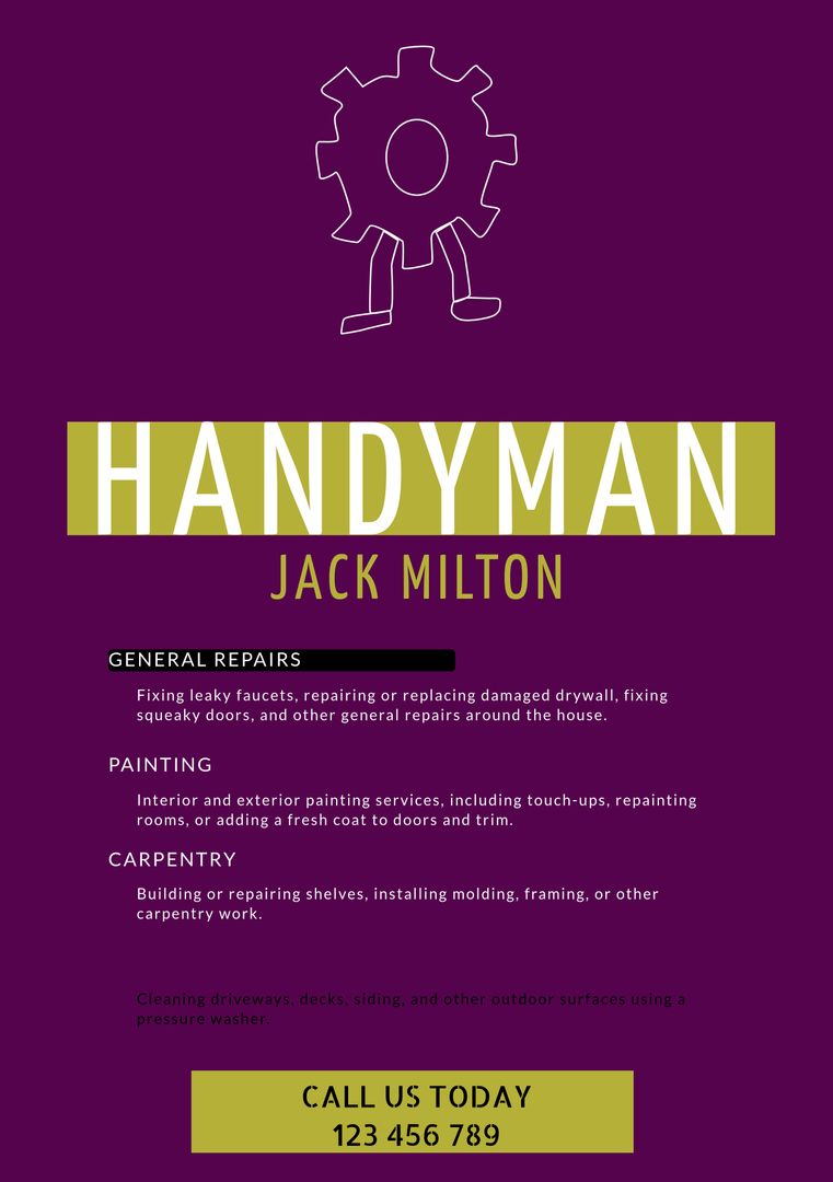 Professional Handyman Services Promotional Poster - Download Free Stock Templates Pikwizard.com