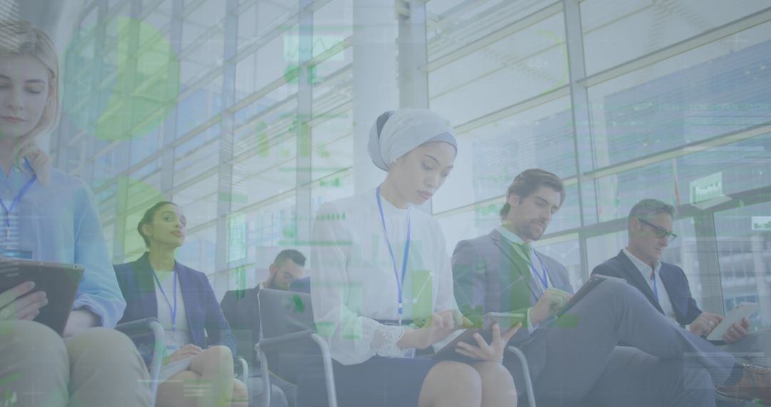 Business Experts Analyzing Statistics at Conference