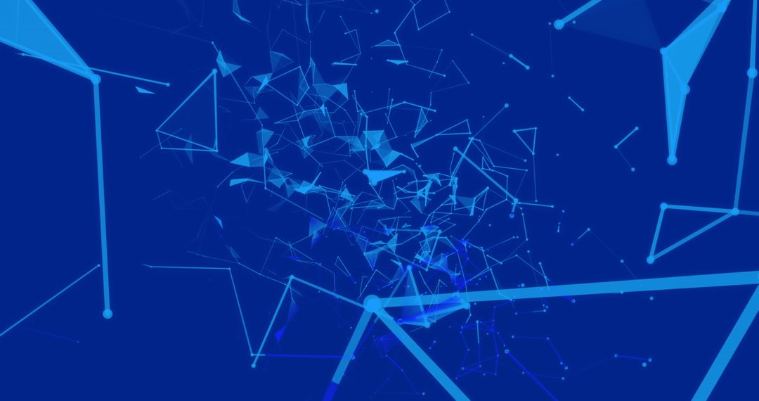 Abstract Network of Digital Connections Against Blue Background