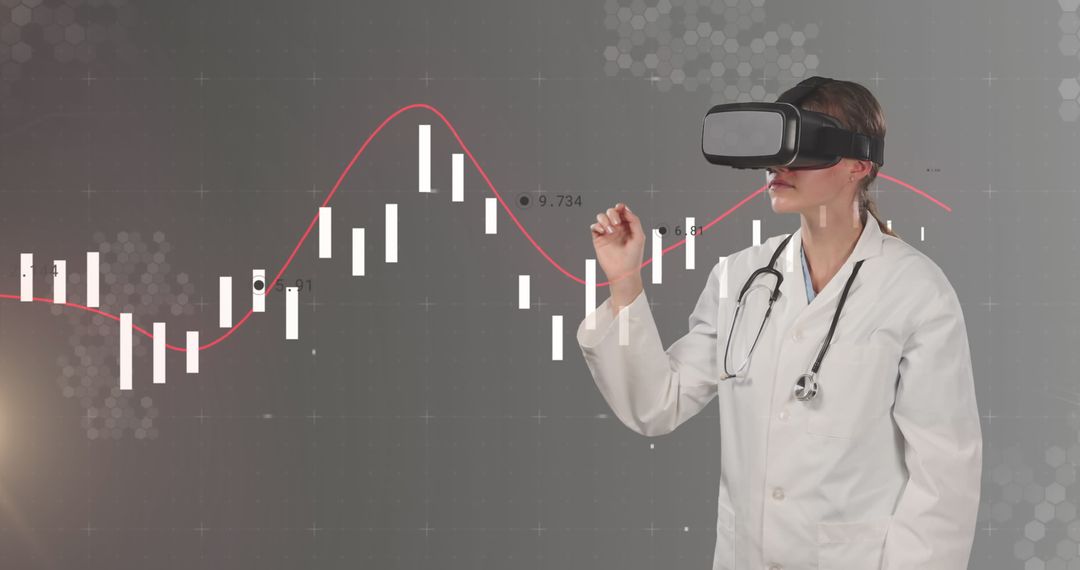 Doctor Using VR for Financial Data Analysis