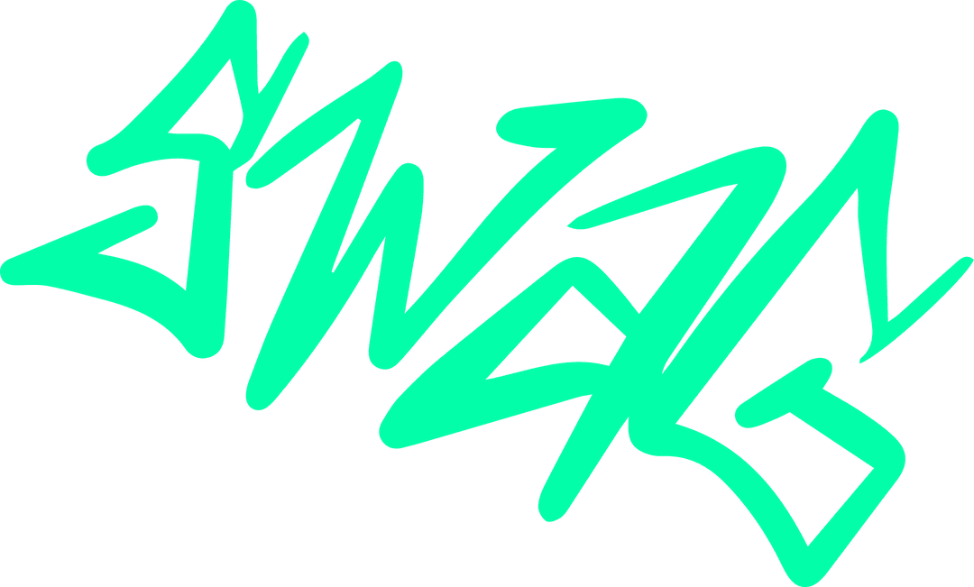 Turquoise Graffiti Scribble on Transparent Vector
