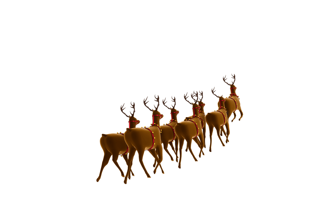 Santa's Sleigh Reindeer on Transparent Vector Background Icon