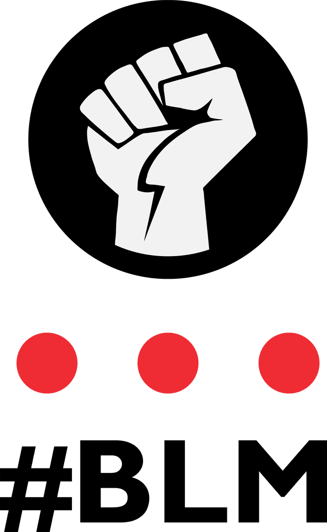 Transparent Emblem with Raised Fist and #BLM Symbol