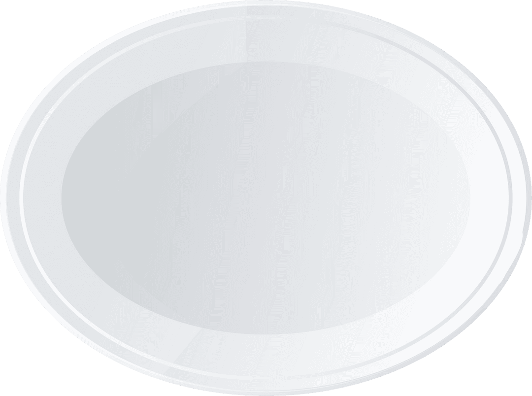 Transparent Gray Oval Serving Tray with Beveled Edge
