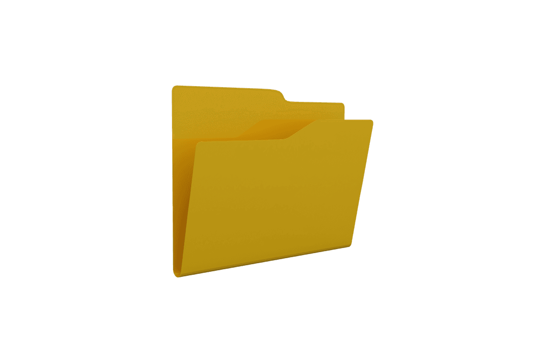 Transparent Yellow Folder Illustration on Strict Minimal Background