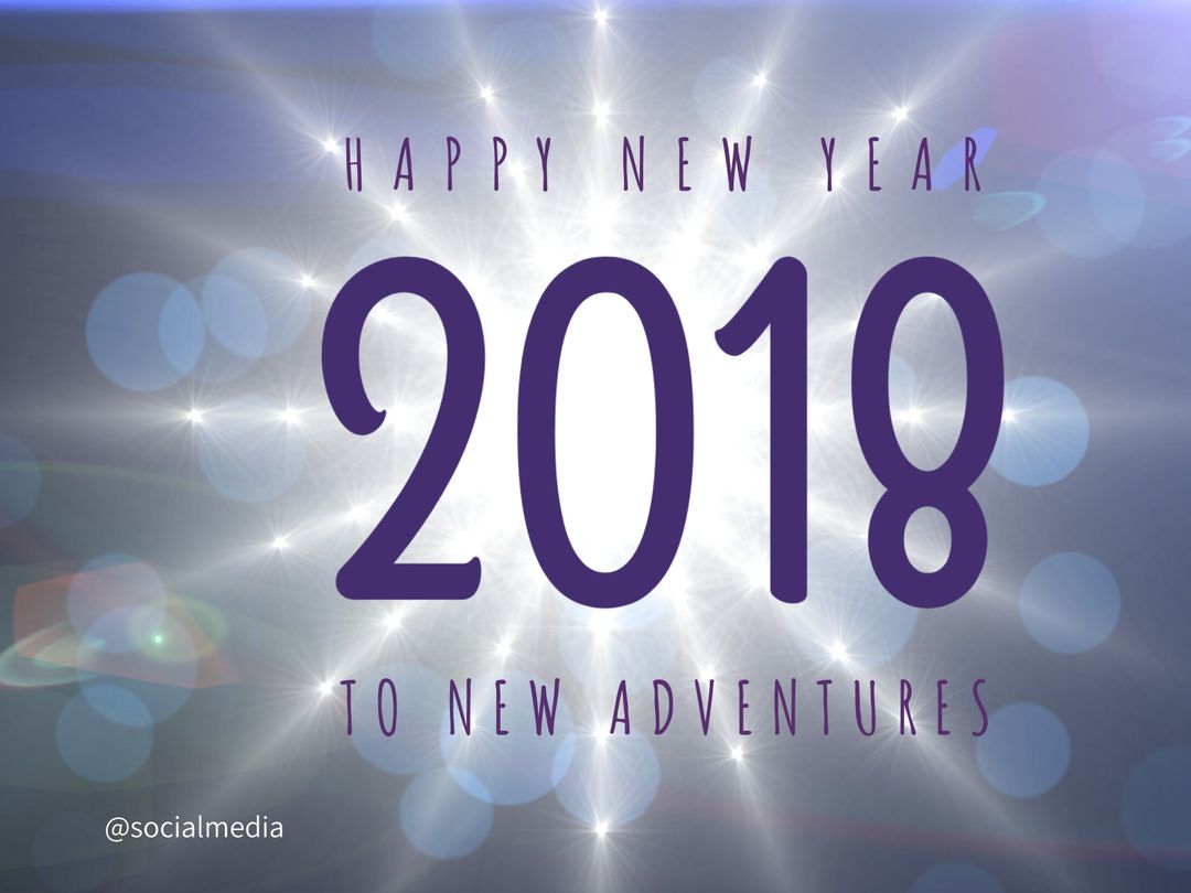 New Year 2018 Celebration with Sparkling Lights for Joyful Greetings