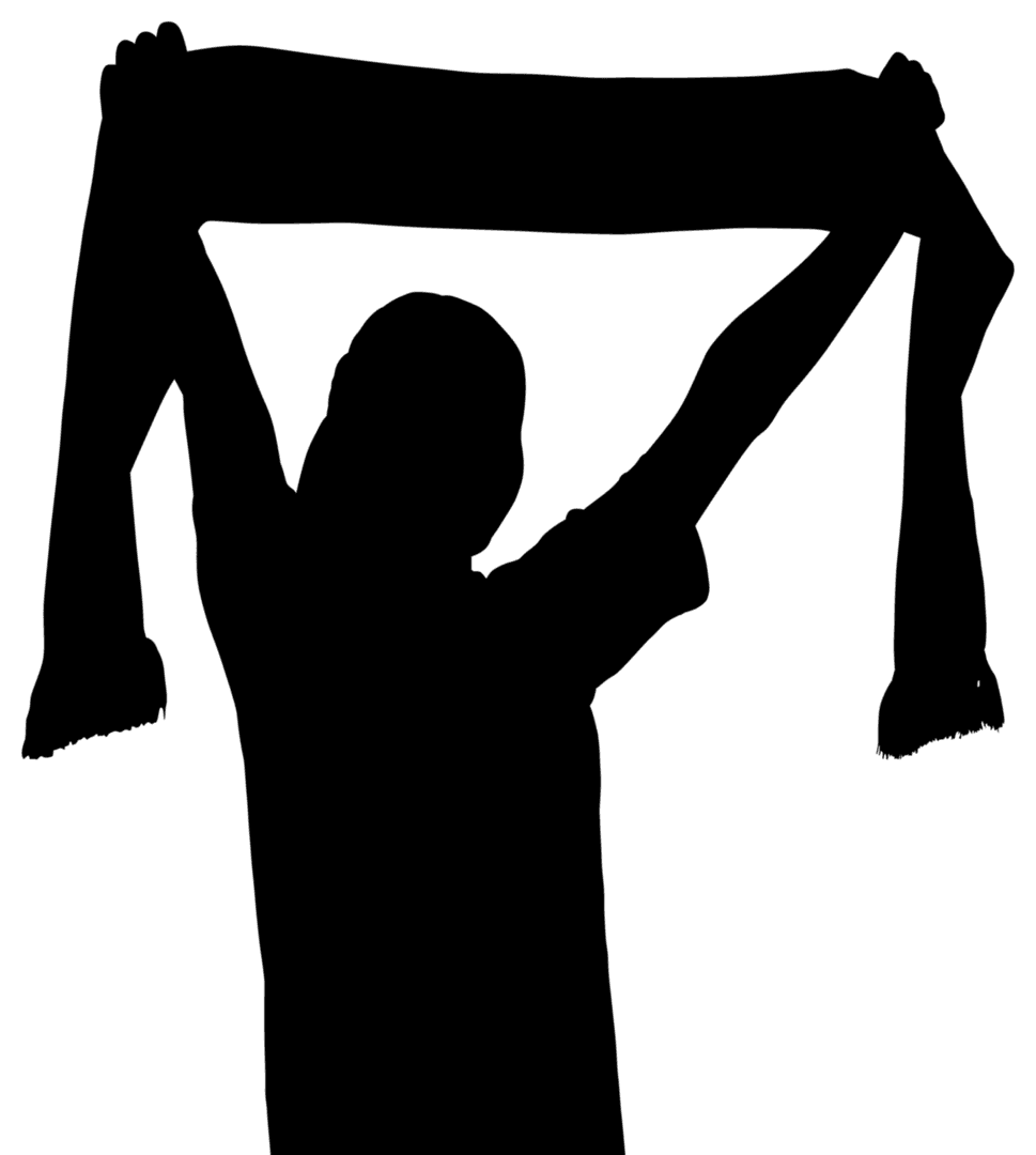 Silhouette of Competitive Woman with Scarf on Transparent Background