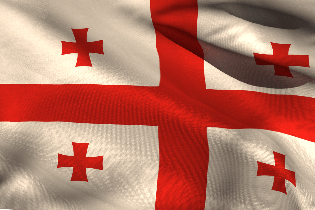 Waving Georgia Flag Illustration on Smooth Transparent Background