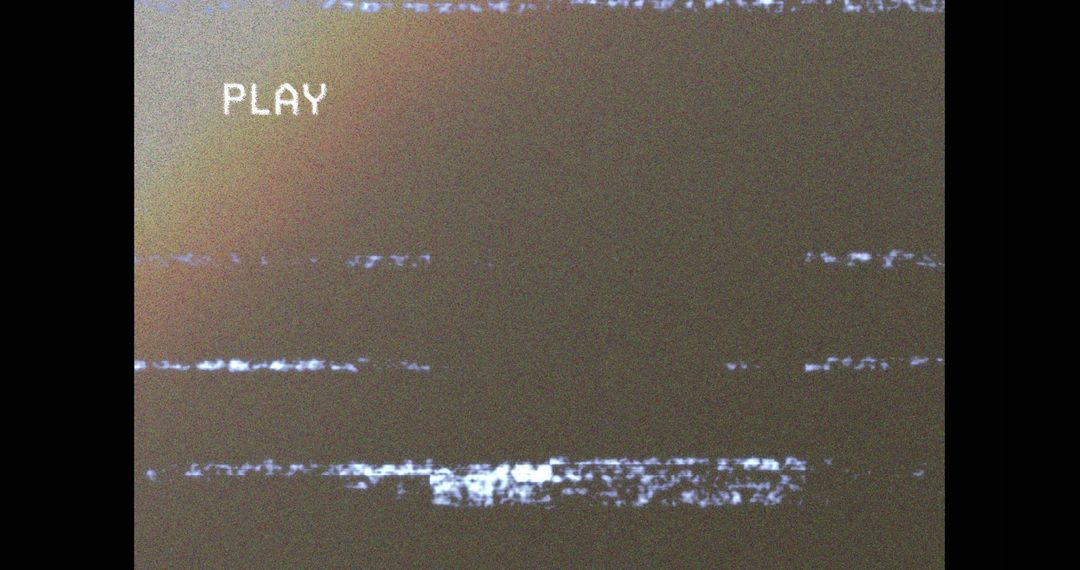 Retro VHS Playback Screen with Grainy Glitch Effect