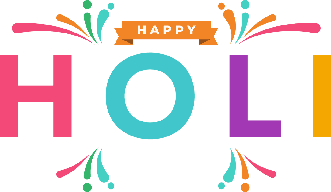 Transparent Happy Holi Design Celebrate with Festive Colors