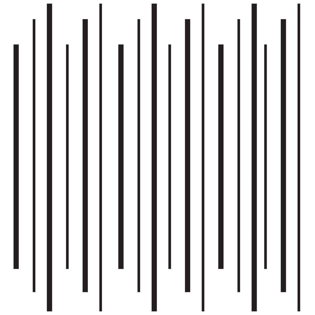 Black Abstract Linear Design on Transparent Background