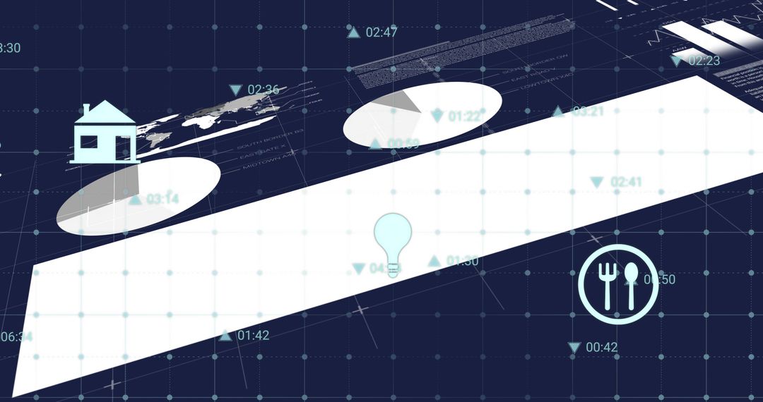 Futuristic Technology Interface Dashboard with Data Visuals