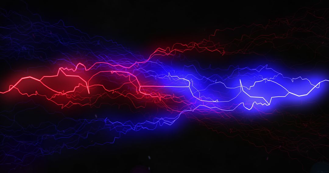 Dynamic Blue and Red Lightning Bolts in Darkness Symbolizing Power and Energy - Free Images, Stock Photos and Pictures on Pikwizard.com